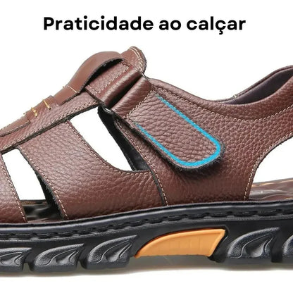 Sandália Masculina Ortopédica de Couro | Allegante Comfort